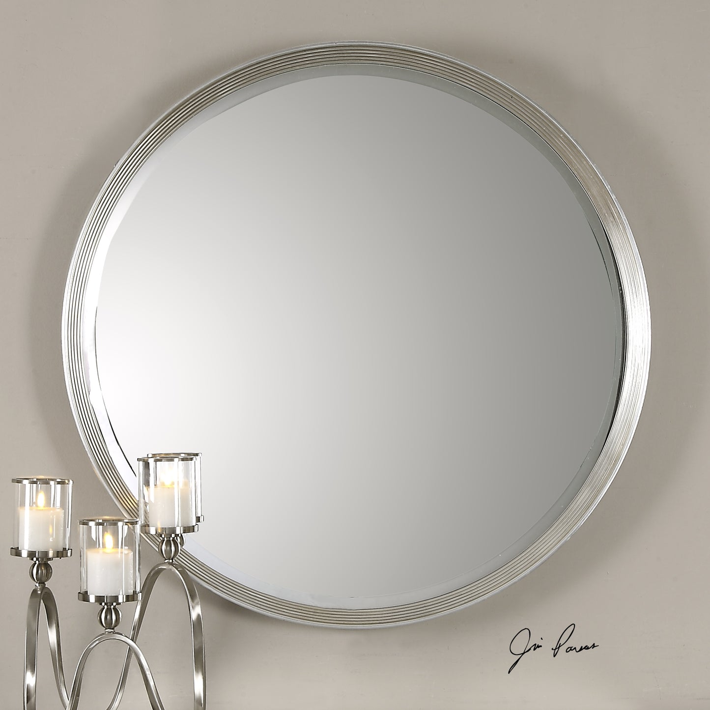 Uttermost Serenza Round Silver Mirror 14547