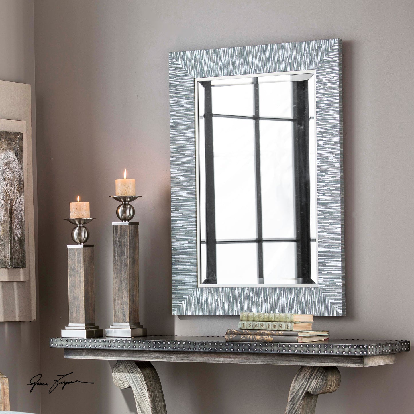 Uttermost Belaya Gray Wood Mirror 14551