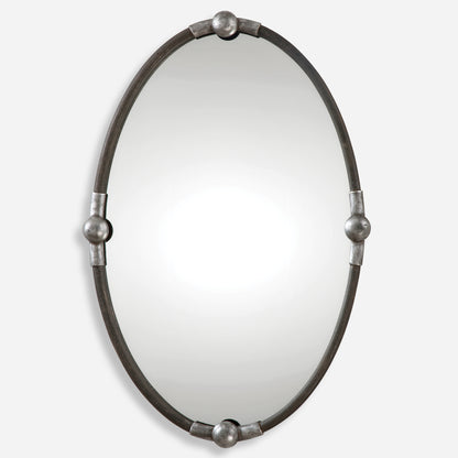 Uttermost Carrick Black Oval Mirror 09064