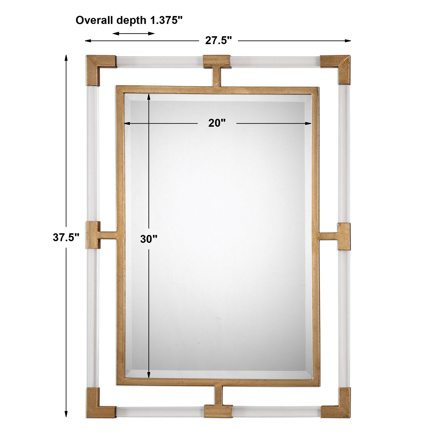 Uttermost Balkan Modern Gold Wall Mirror 09124