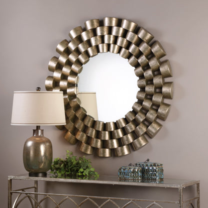 Uttermost Taurion Silver Leaf Round Mirror 09136