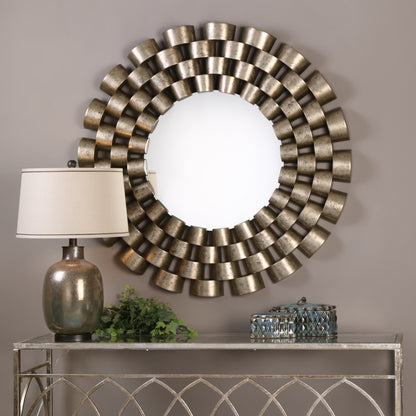 Uttermost Taurion Silver Leaf Round Mirror 09136