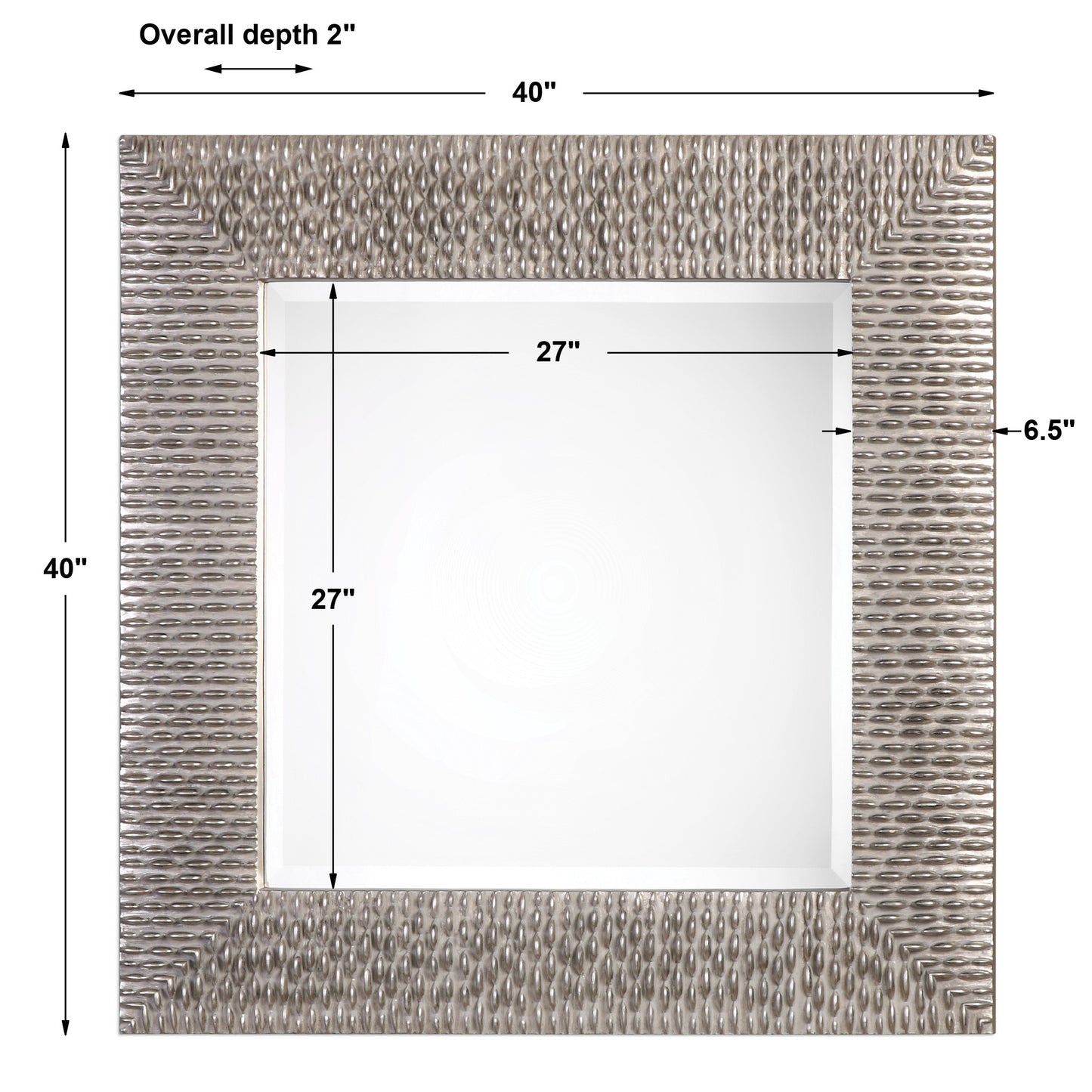 Uttermost Cressida Distressed Silver Square Mirror 09135