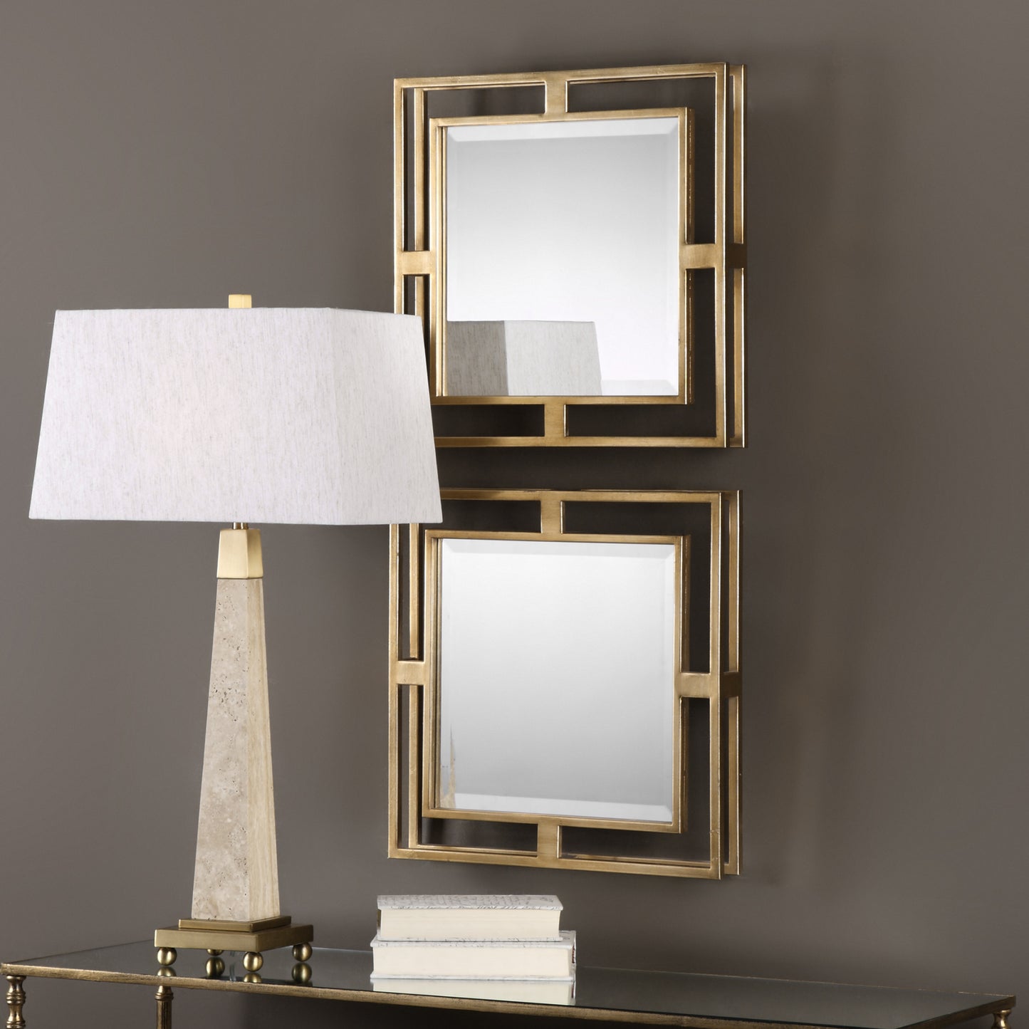 Uttermost Allick Gold Square Mirrors S/2 09234