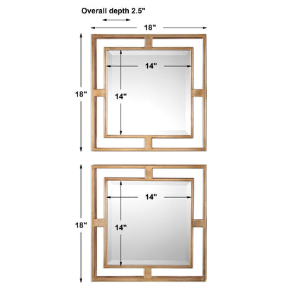 Uttermost Allick Gold Square Mirrors S/2 09234