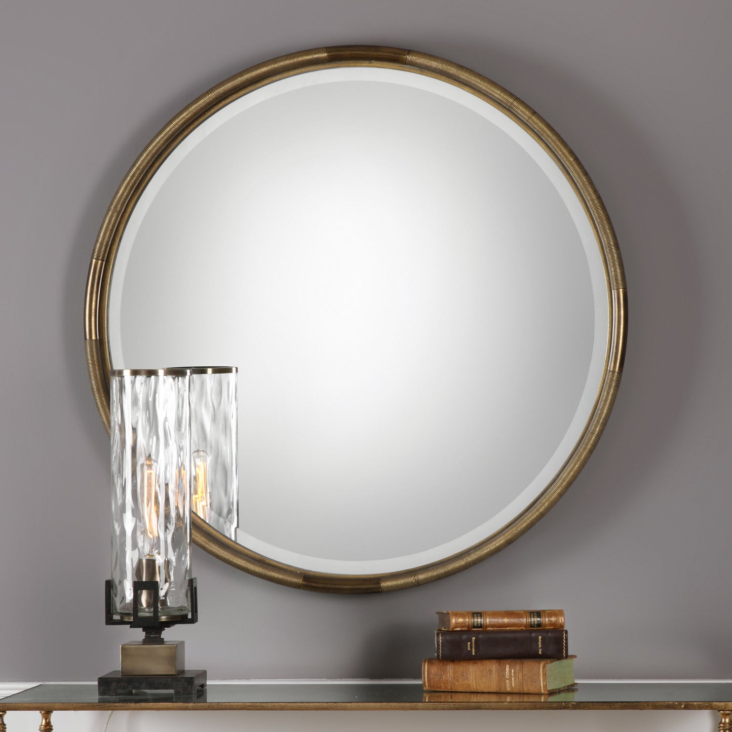 Uttermost Finnick Iron Coil Round Mirror 09244