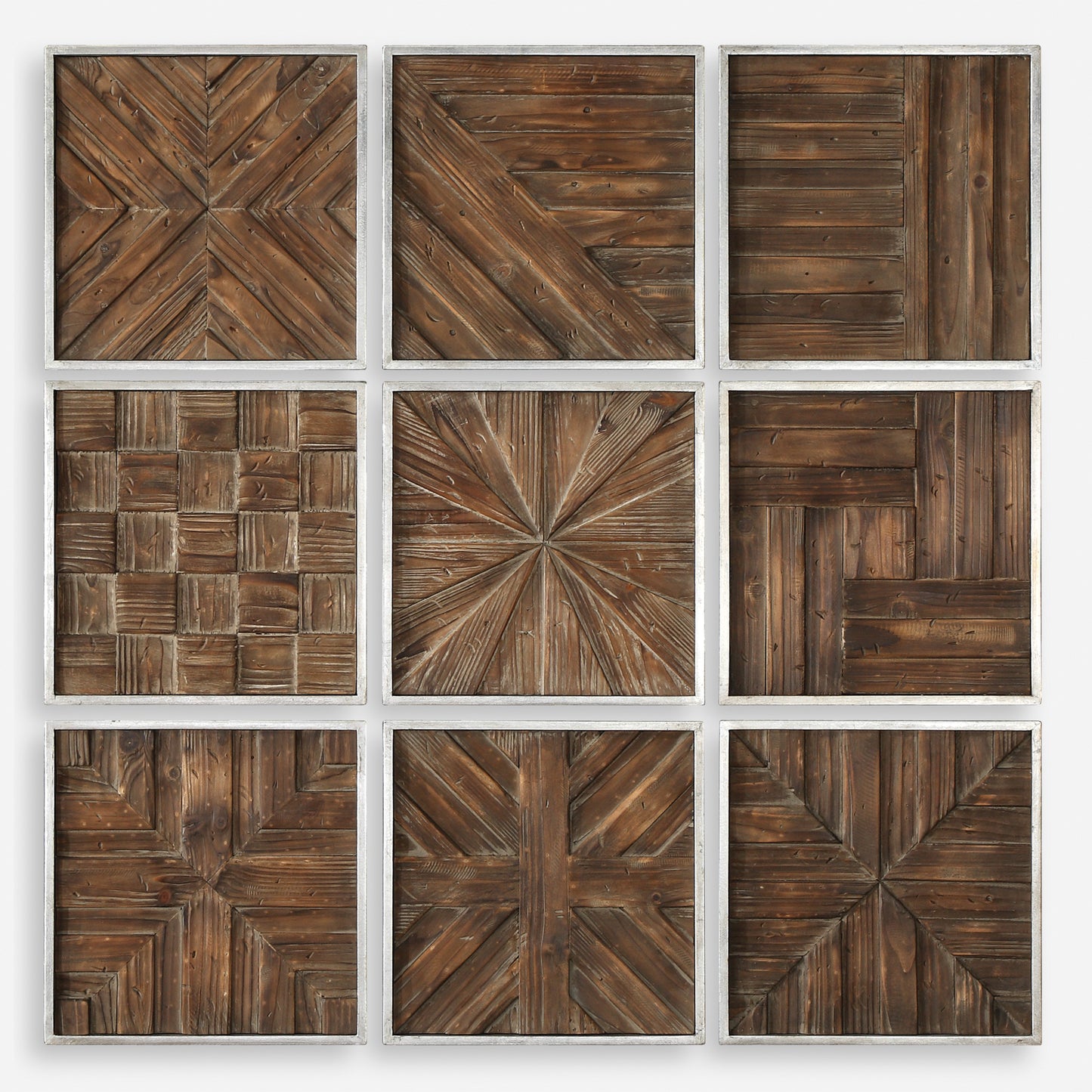 Uttermost Bryndle Rustic Wooden Squares S/9 04115