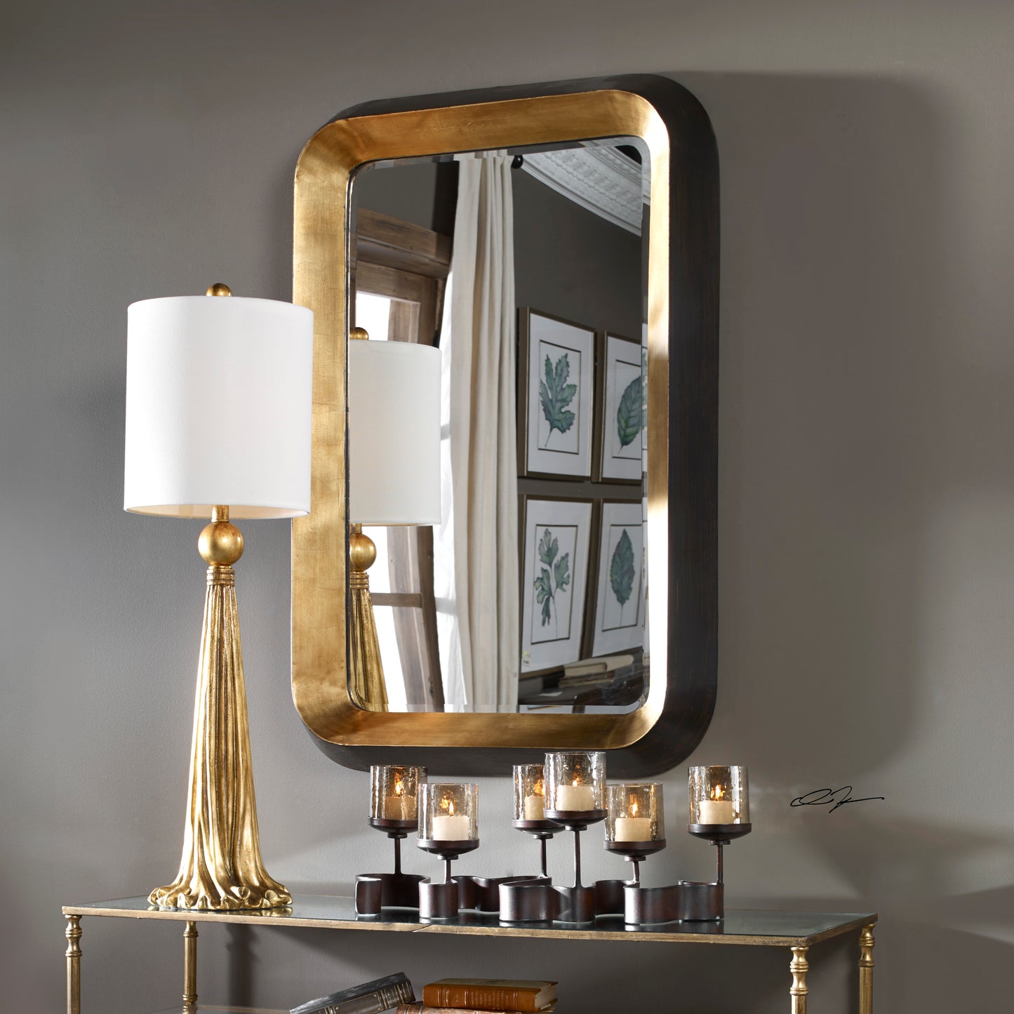 Uttermost Niva Metallic Gold Wall Mirror 09301