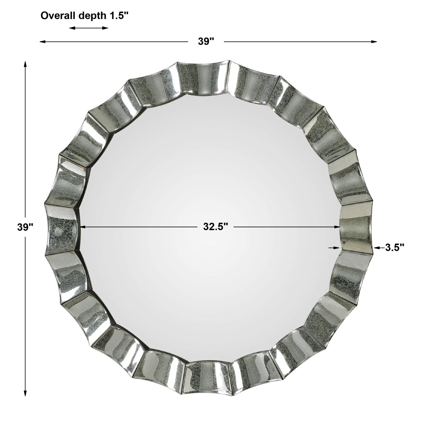 Uttermost Sabino Scalloped Round Mirror 09334