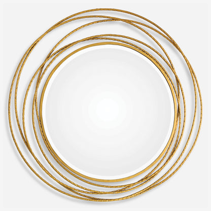 Uttermost Whirlwind Gold Round Mirror 09348