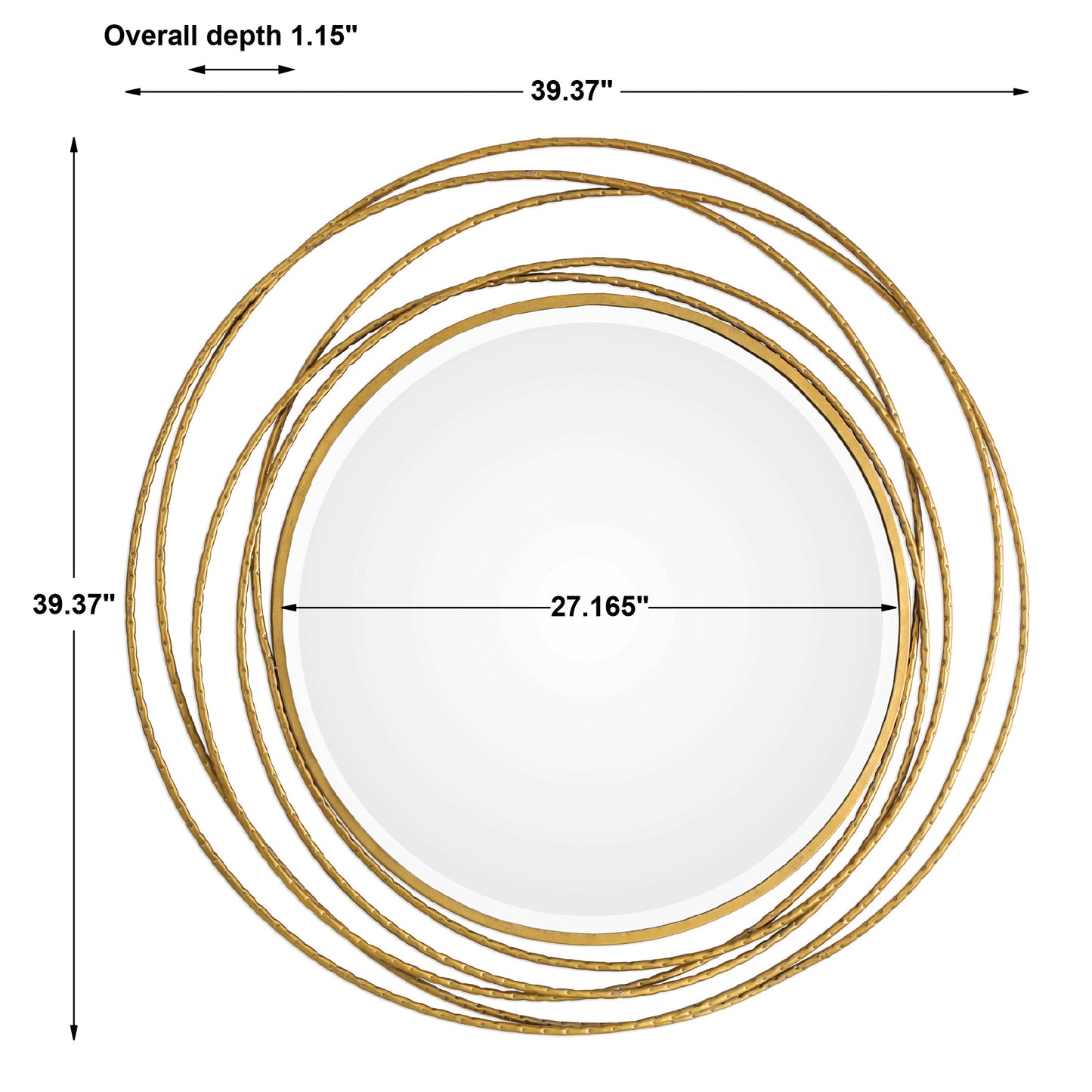 Uttermost Whirlwind Gold Round Mirror 09348