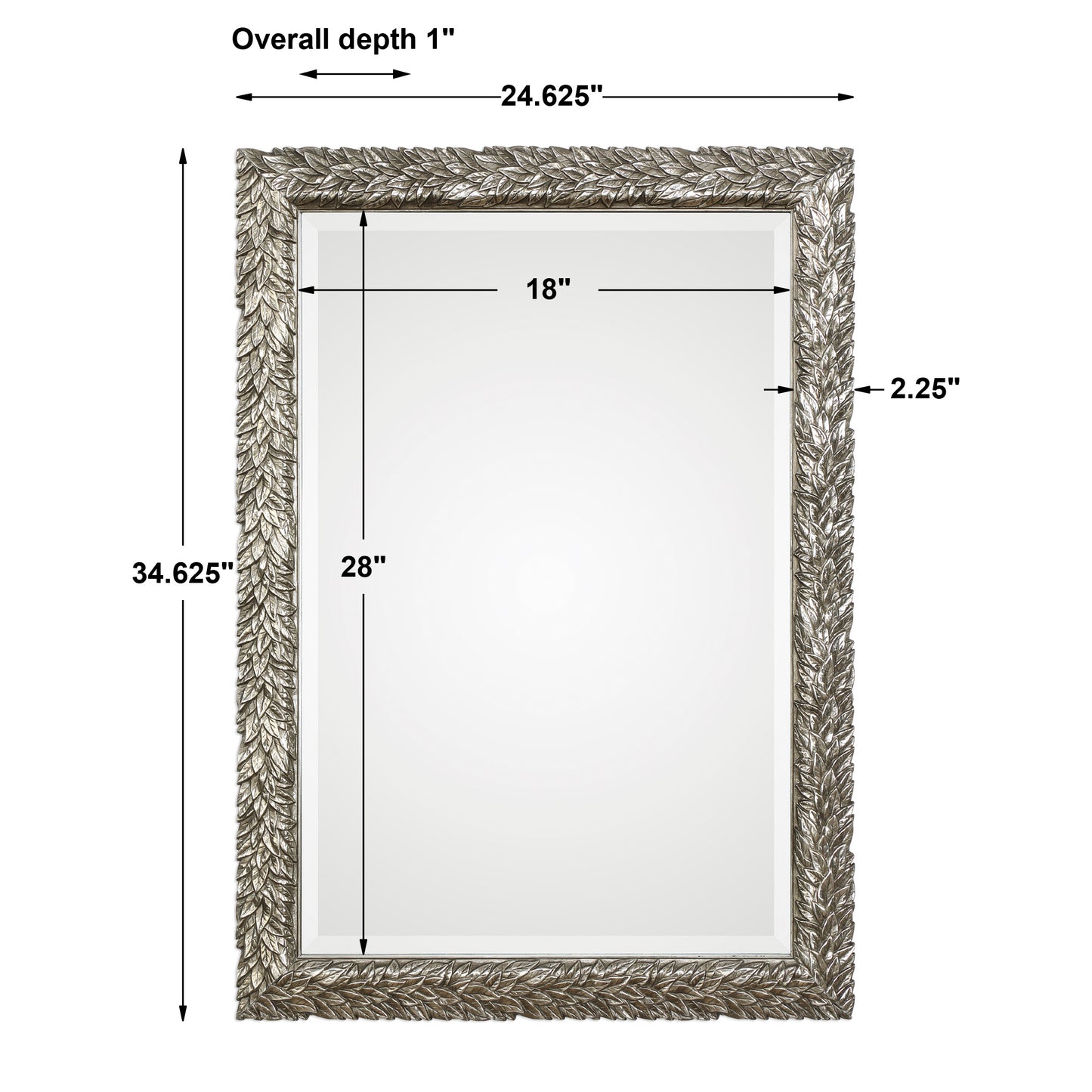 Uttermost Evelina Silver Leaves Mirror 09359