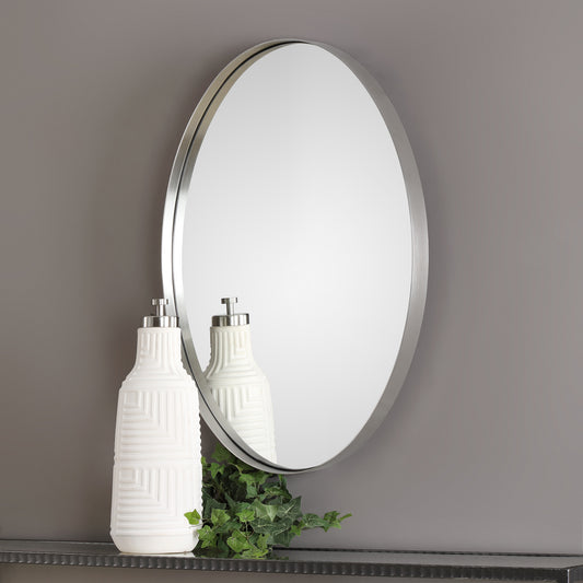 Uttermost Pursley Brushed Nickel Oval Mirror 09354