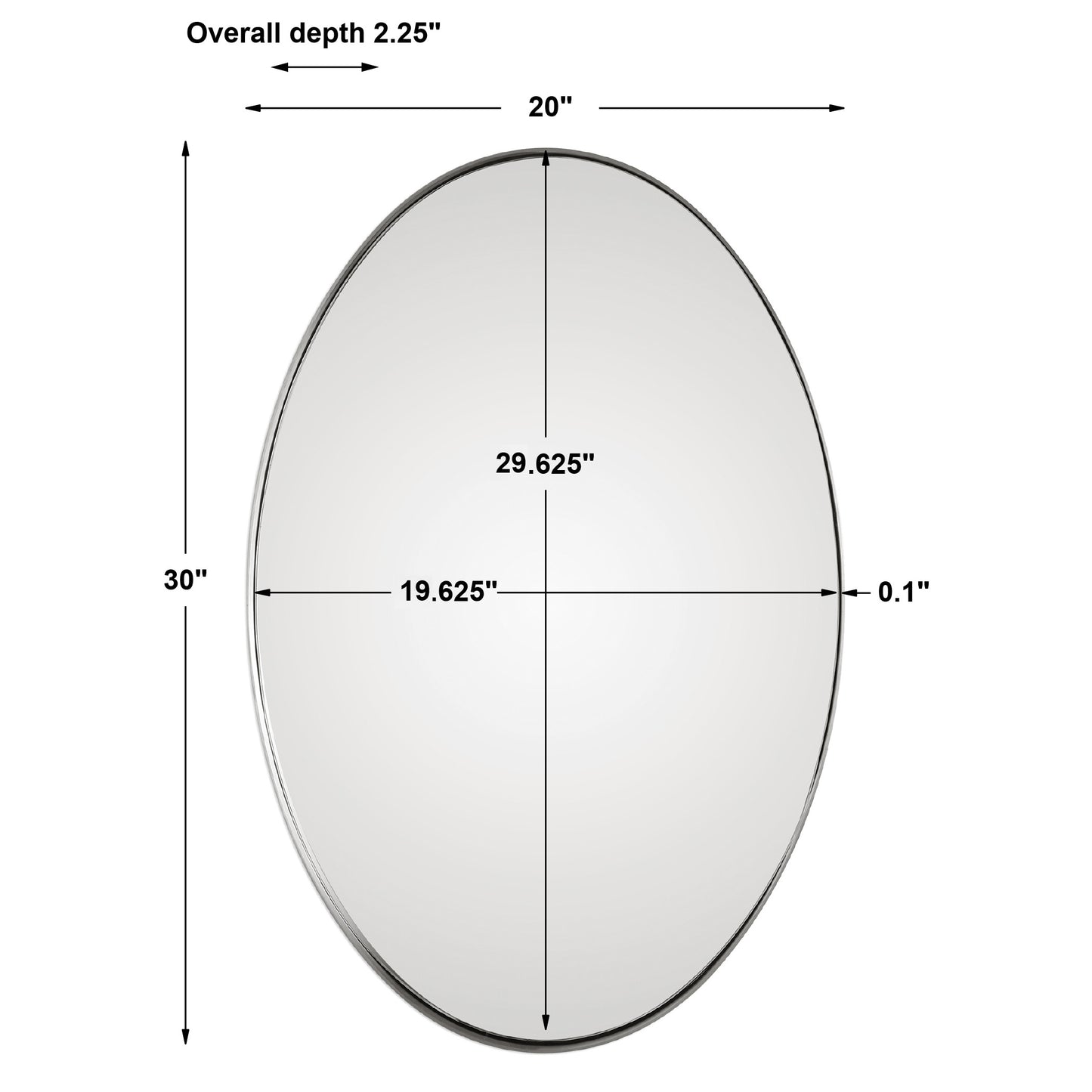 Uttermost Pursley Brushed Nickel Oval Mirror 09354