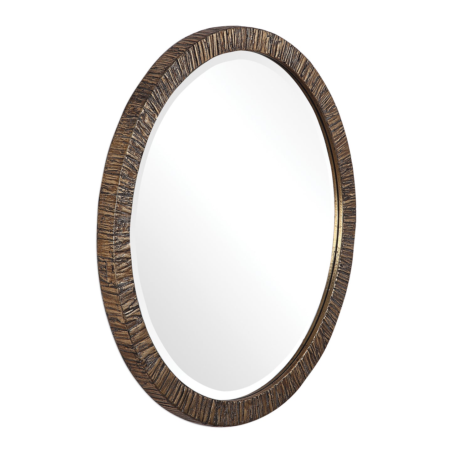 Uttermost Wayde Gold Bark Round Mirror 09459