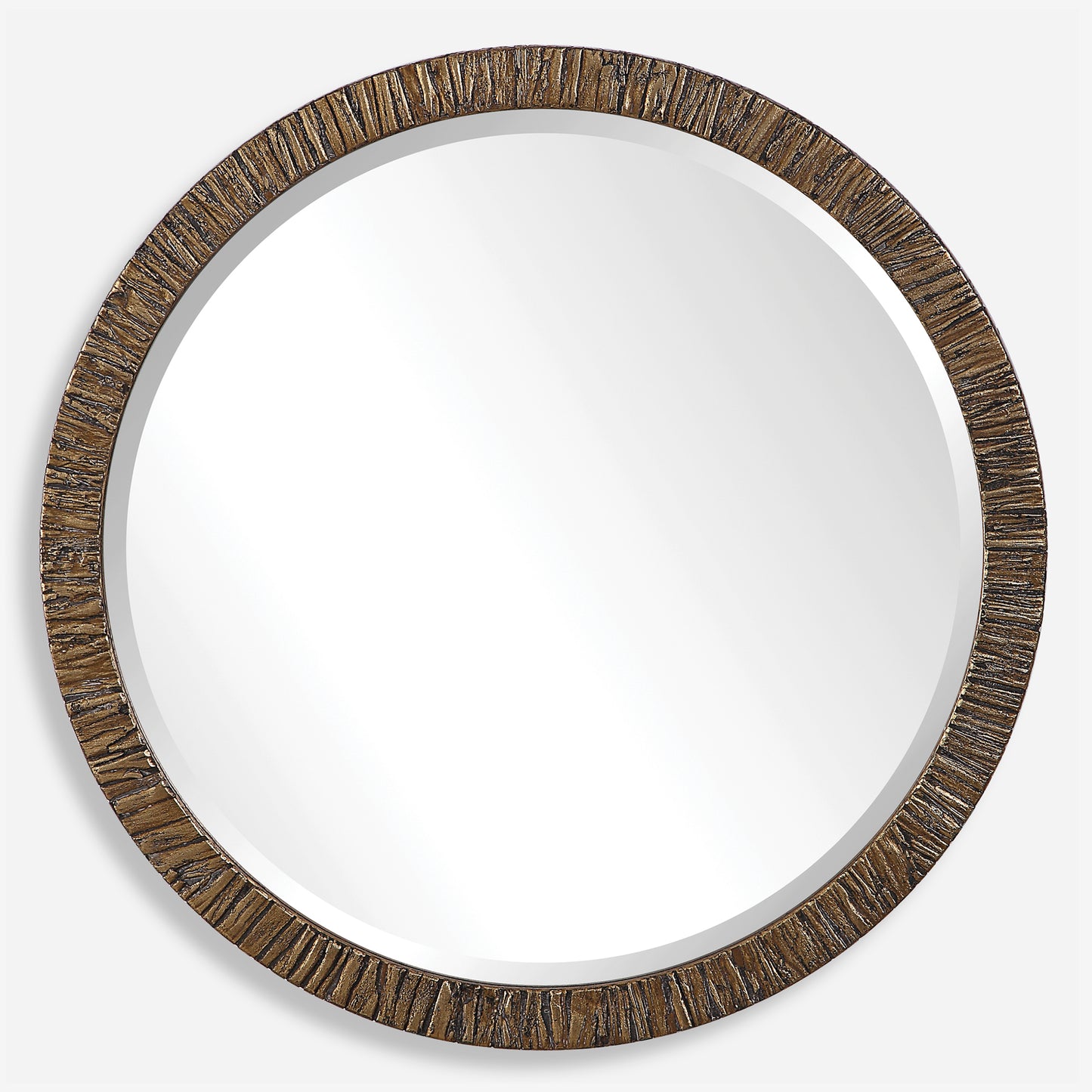 Uttermost Wayde Gold Bark Round Mirror 09459