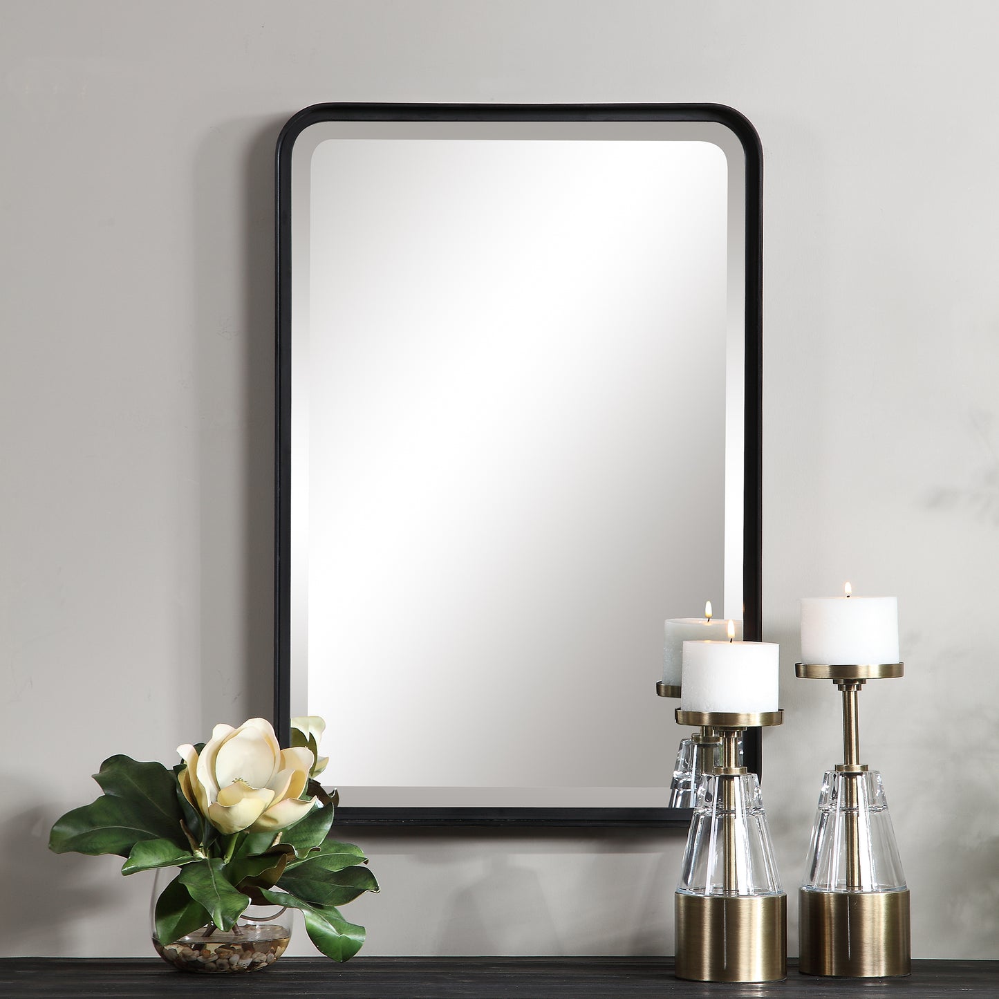 Uttermost Croften Black Vanity Mirror 09573