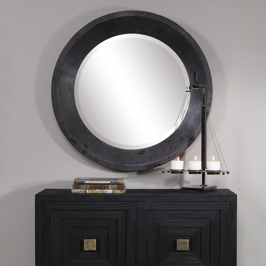 Uttermost Frazier Round Industrial Mirror 09589