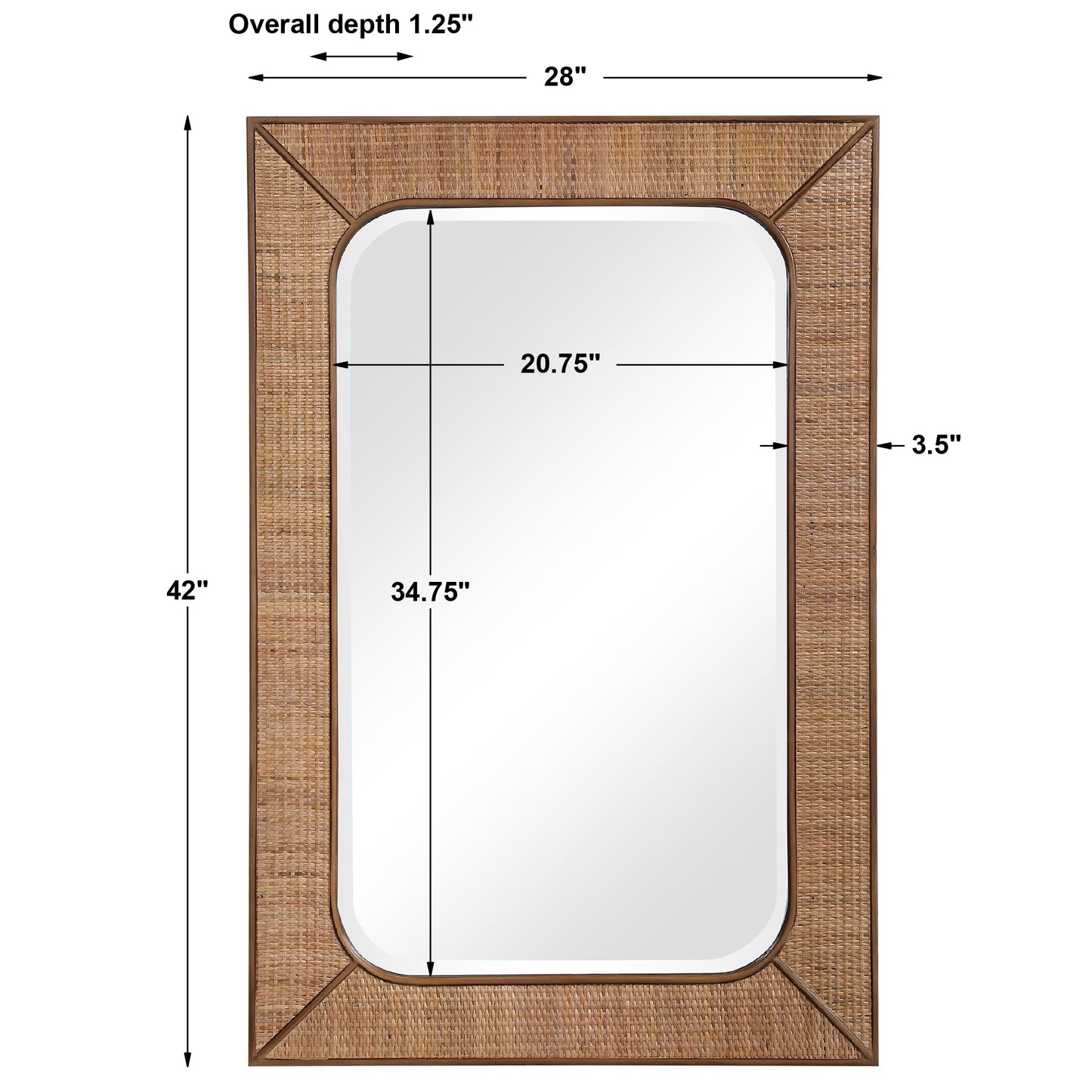 Uttermost Tahiti Rattan Mirror 09687