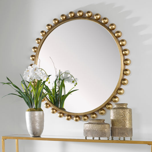 Uttermost Cyra Gold Round Mirror 09695