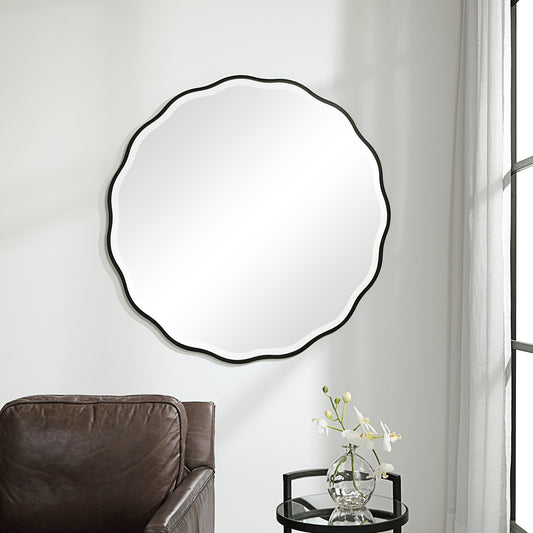 Uttermost Aneta Black Round Mirror 09693