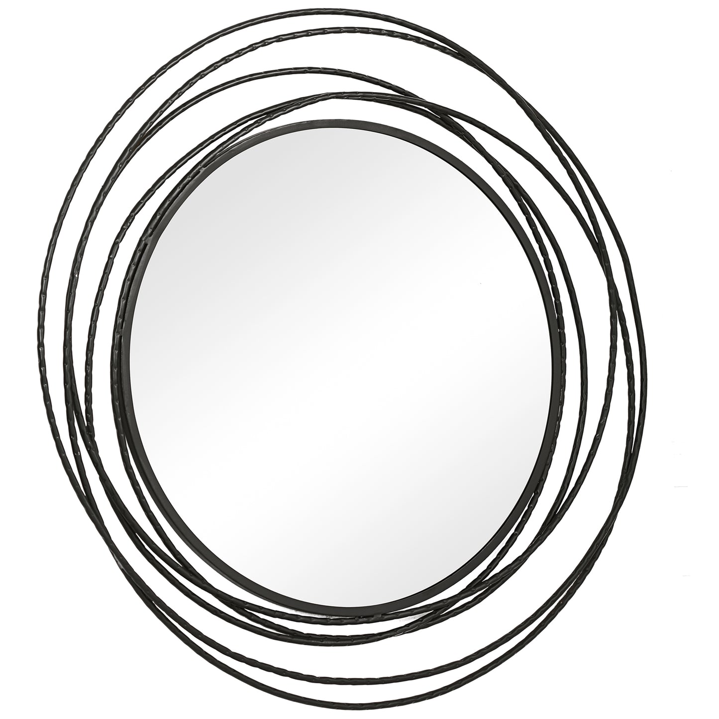 Uttermost Whirlwind Black Round Mirror 09704