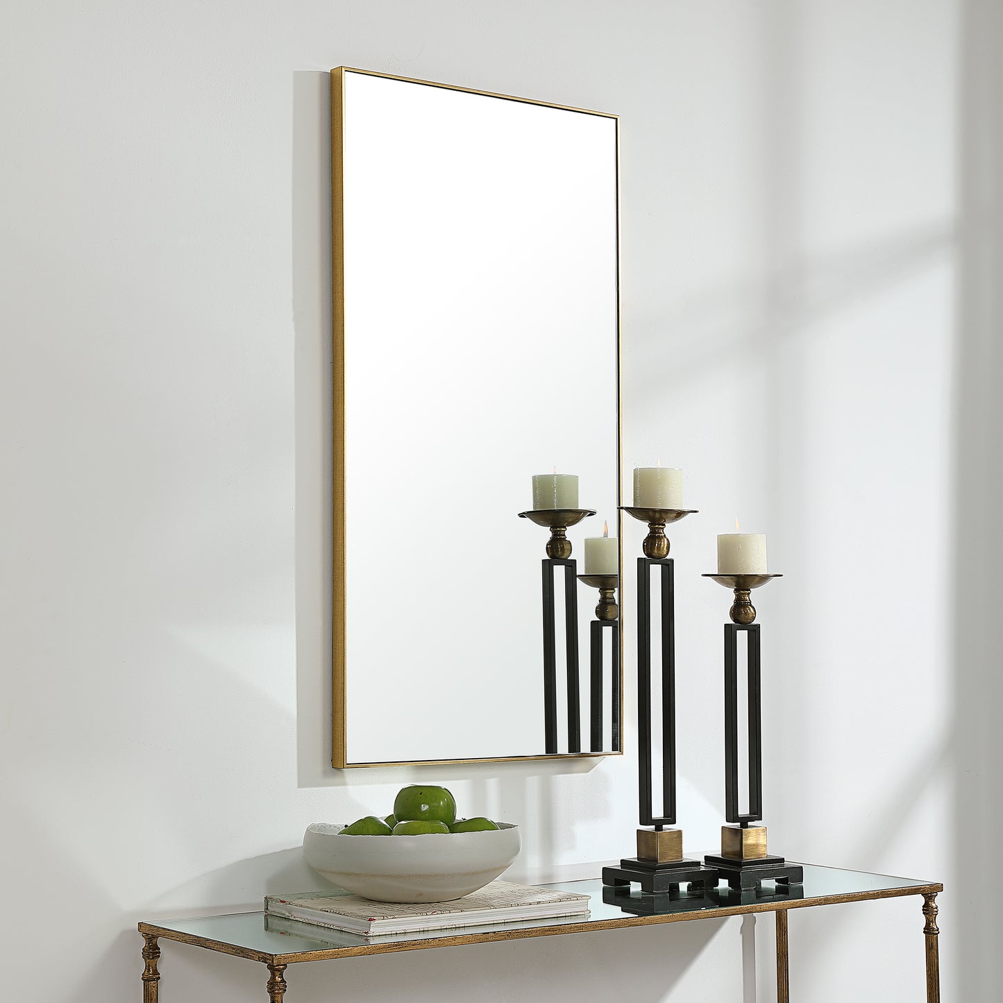 Lily Lifestyle Gold Finish With Plain Mirror