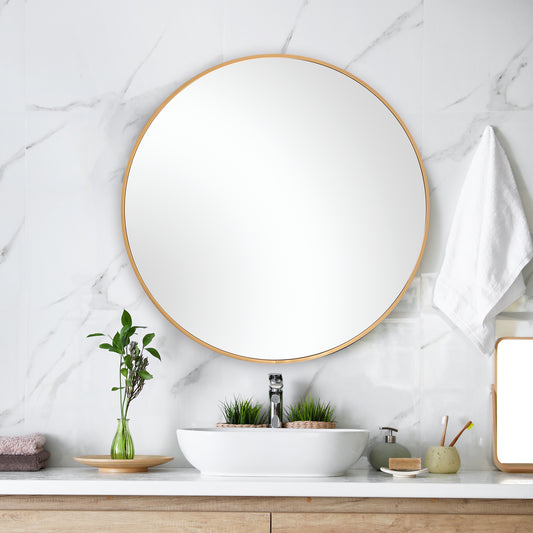 Lily Lifestyle Brushed Gold Finish With Plain Mirror