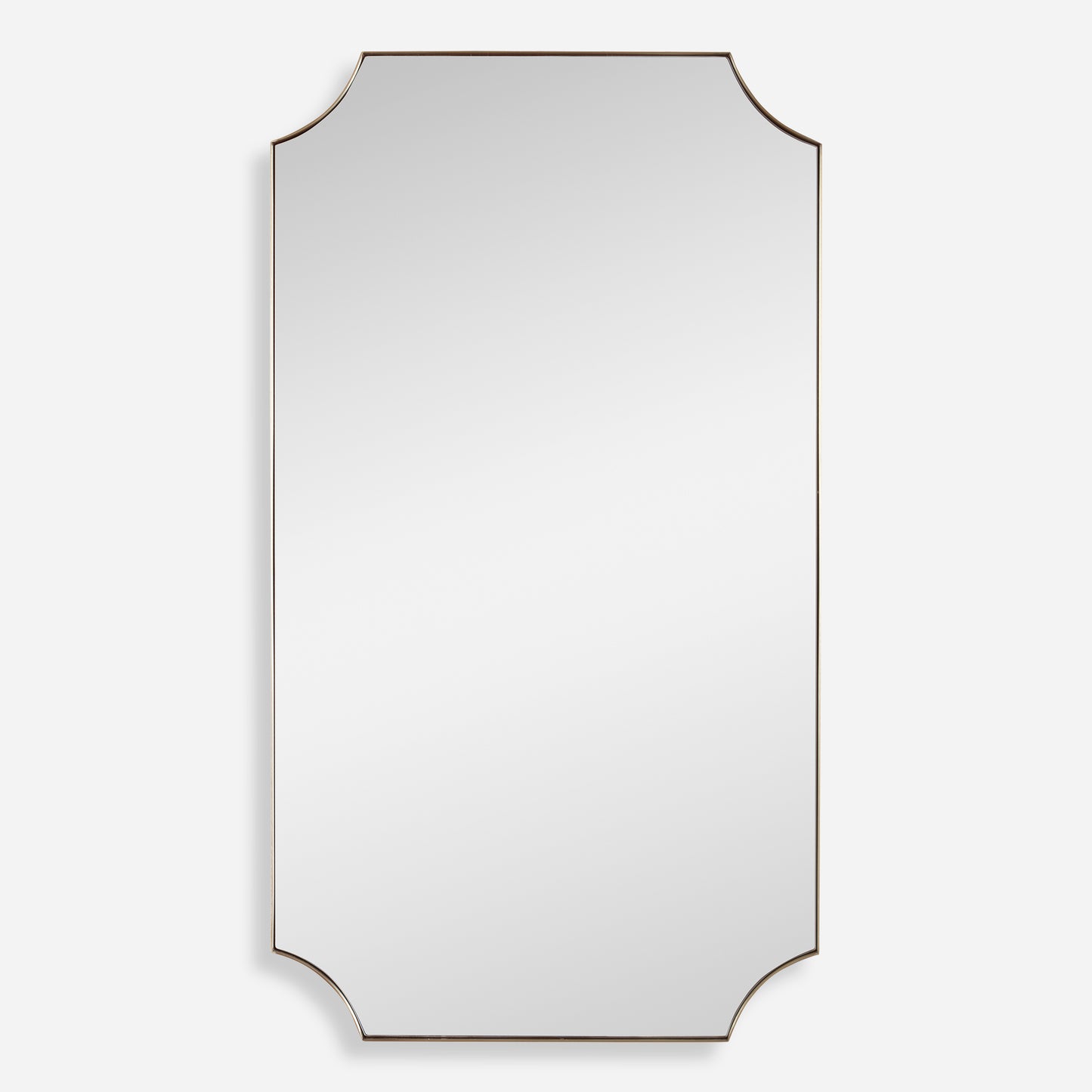 Uttermost Lennox Brass Scalloped Corner Mirror 09727