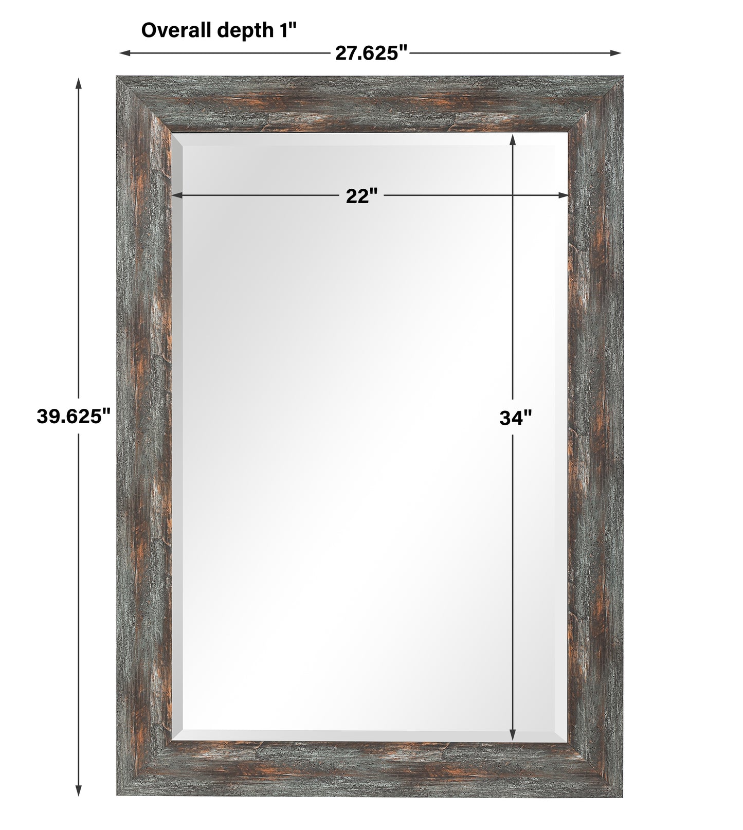 Uttermost Owenby Rustic Silver & Bronze Mirror 09724