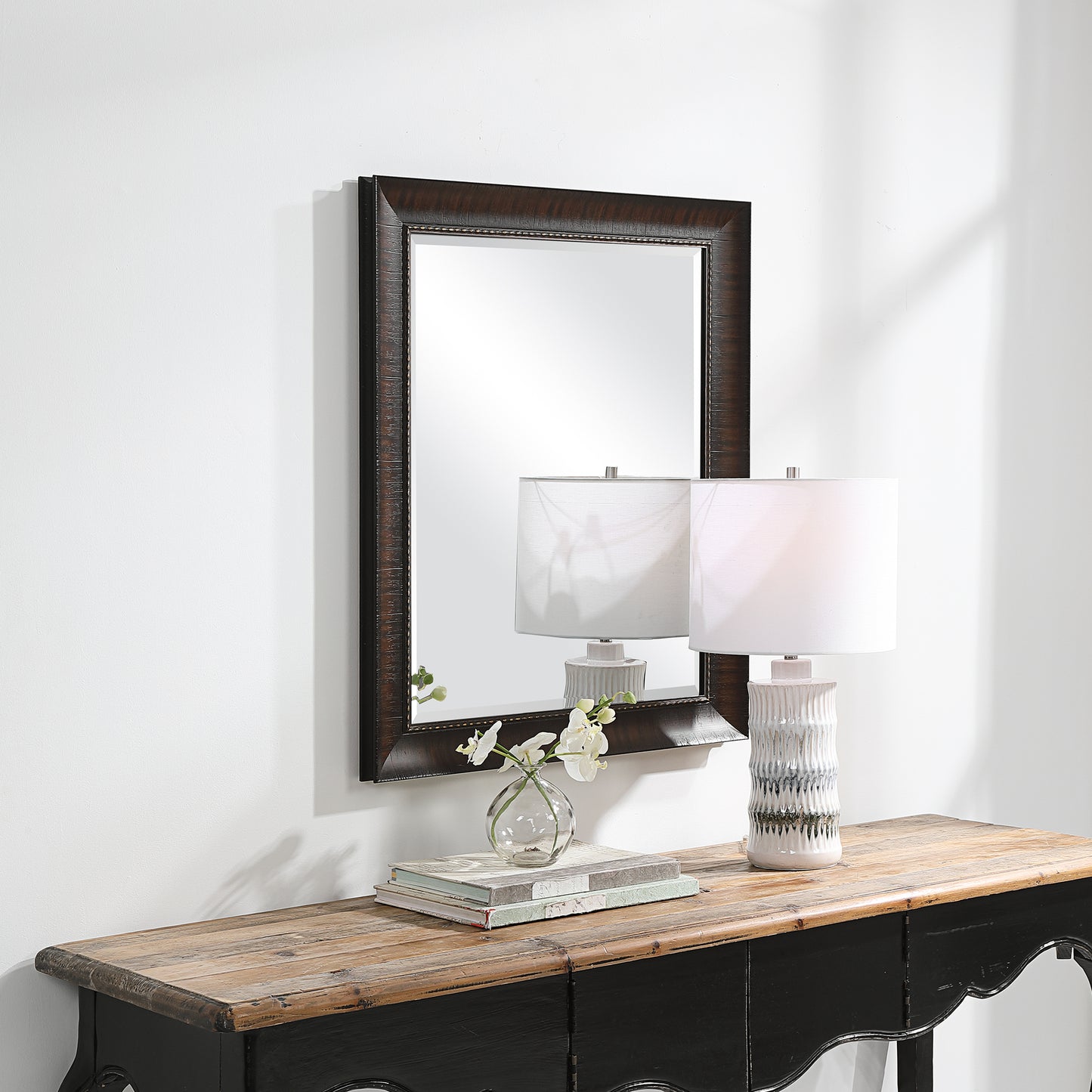 Uttermost Wythe Burnished Wood Mirror 09726