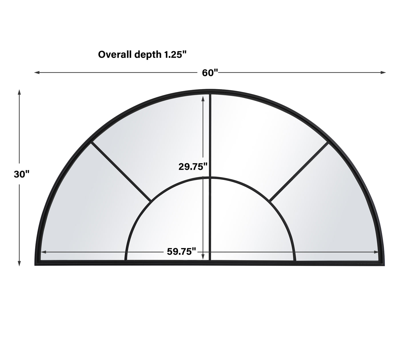 Uttermost Rousseau Iron Window Arch Mirror 09733