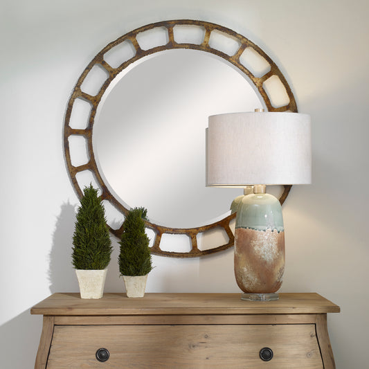 Uttermost Darby Distressed Round Mirror 09759