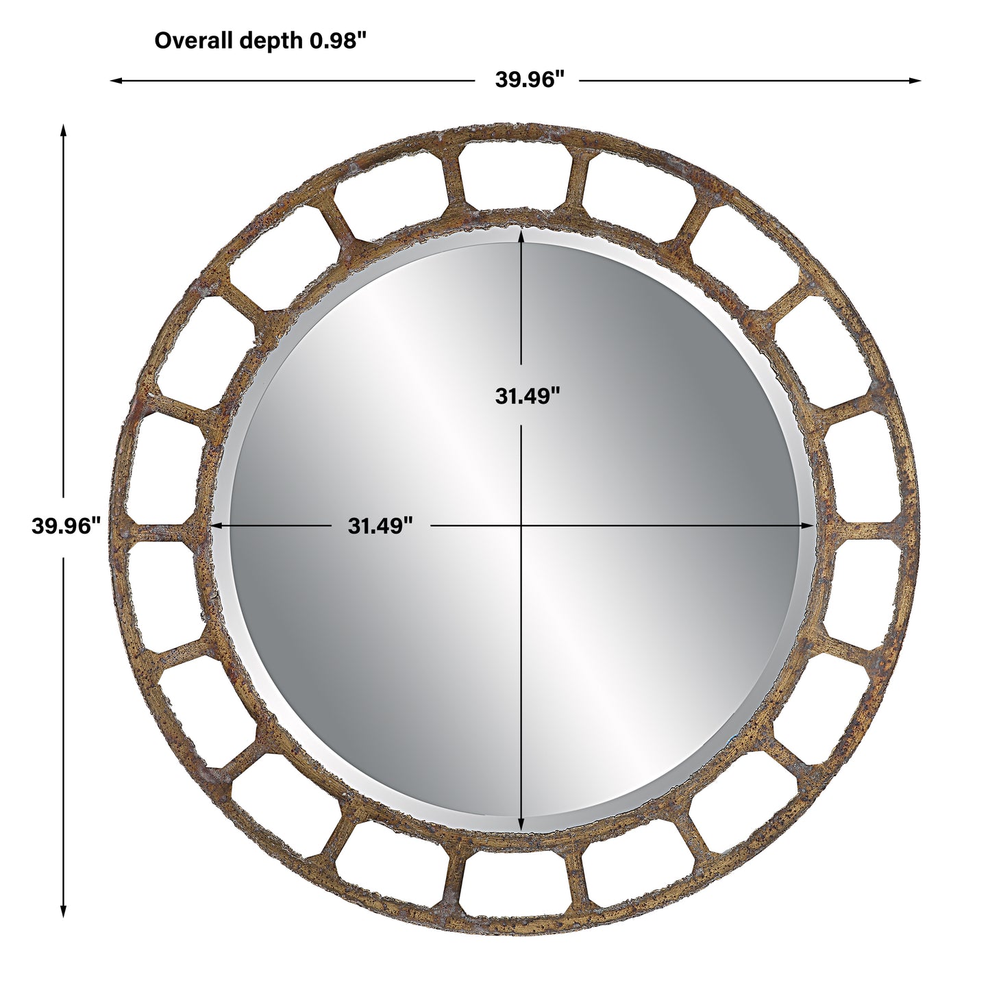 Uttermost Darby Distressed Round Mirror 09759