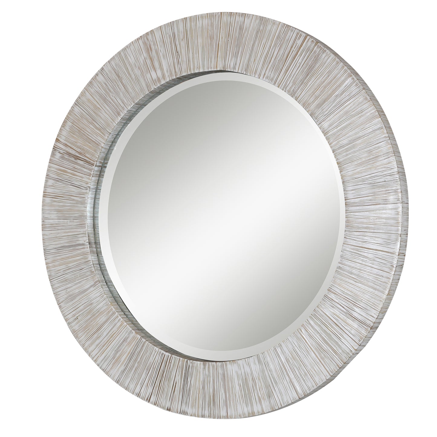 Uttermost Repose Whitewash Round Mirror 09785