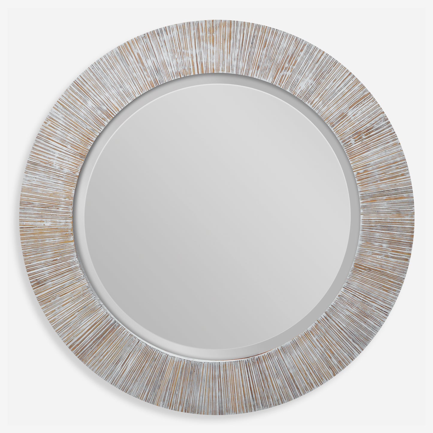 Uttermost Repose Whitewash Round Mirror 09785