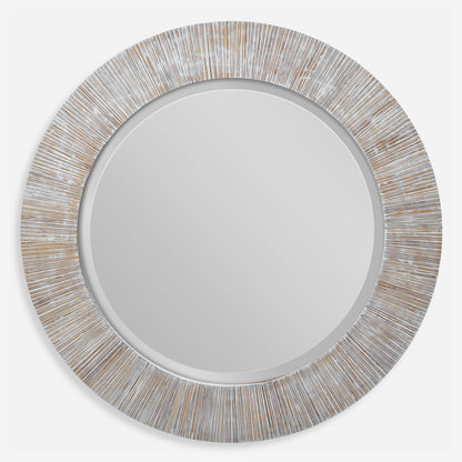 Uttermost Repose Whitewash Round Mirror 09785