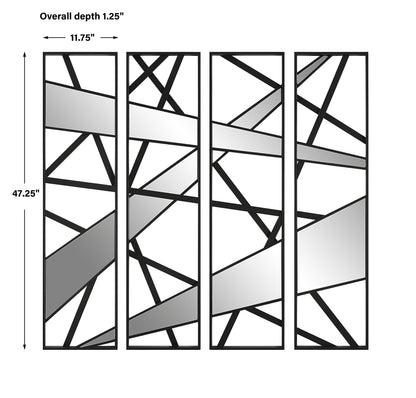 Uttermost Looking Glass Mirrored Wall Decor, Set/4 04332