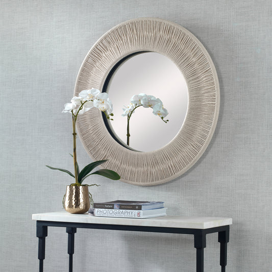 Uttermost Sailor's Knot White Small Round Mirror 09824