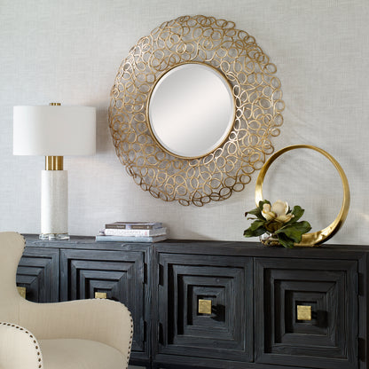 Uttermost Swirl Round Gold Mirror 09850