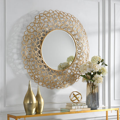 Uttermost Swirl Round Gold Mirror 09850