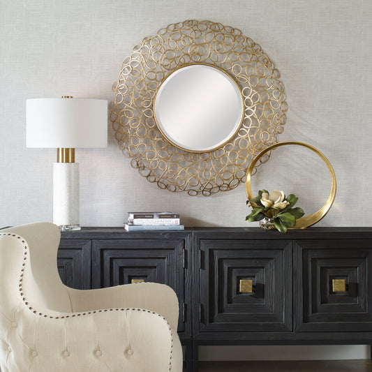 Uttermost Swirl Round Gold Mirror 09850