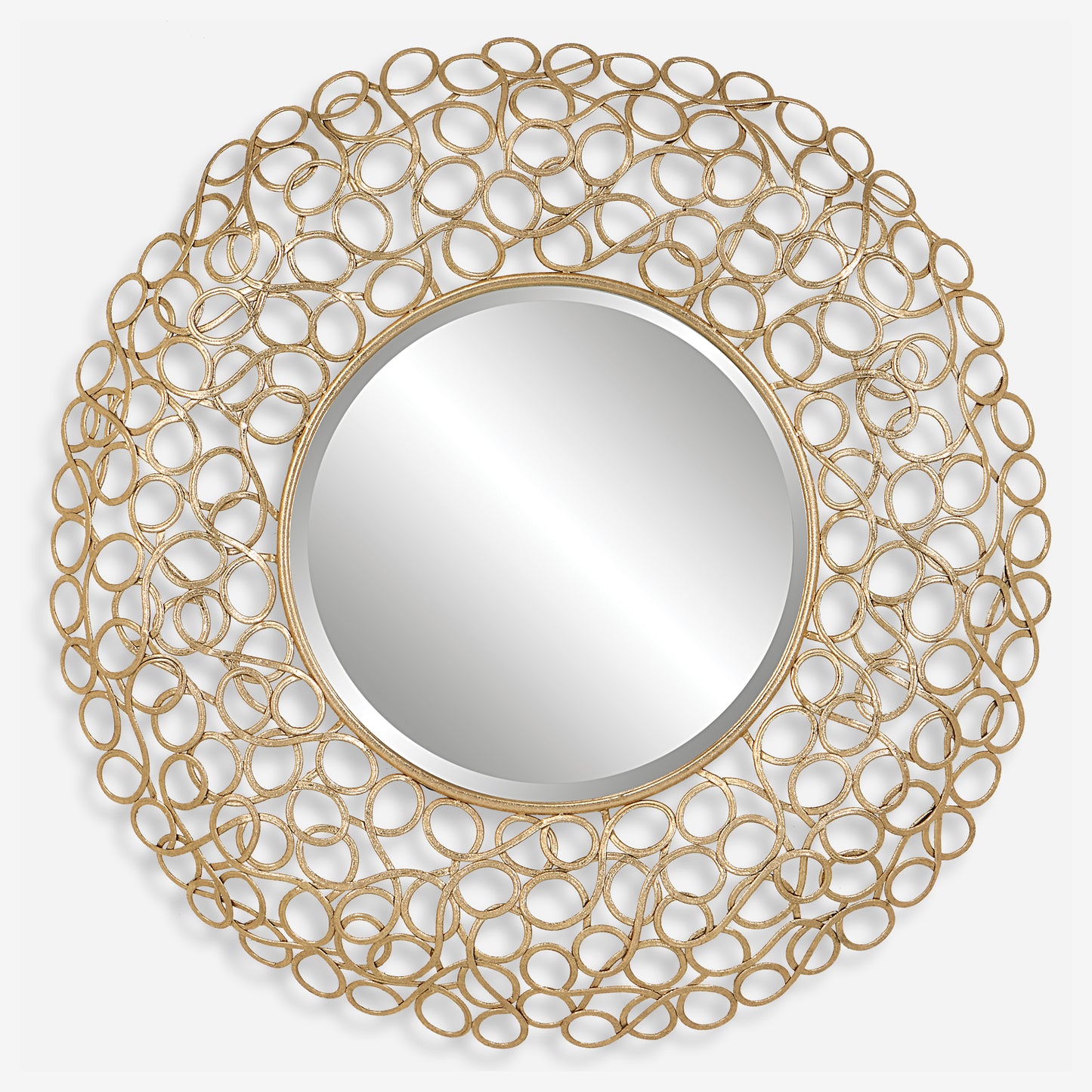 Uttermost Swirl Round Gold Mirror 09850