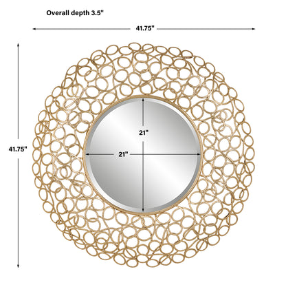 Uttermost Swirl Round Gold Mirror 09850