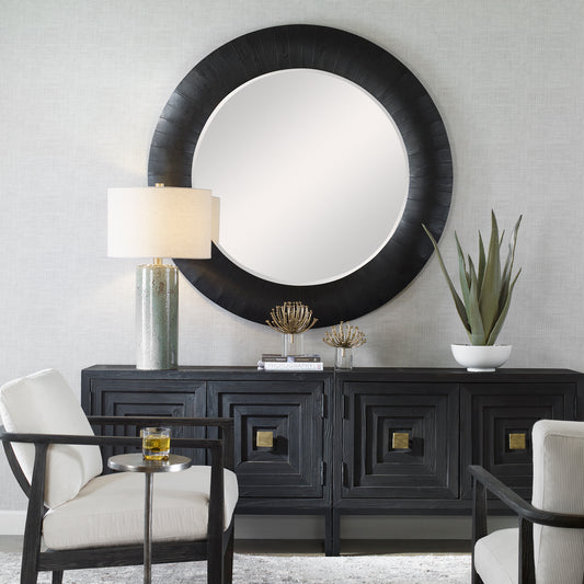 Uttermost Stockade Dark Round Mirror 09855