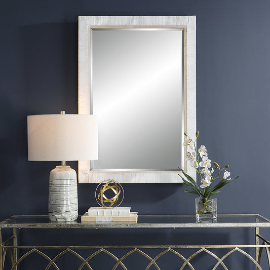 Uttermost Cape Whitewashed Rattan Mirror 09829