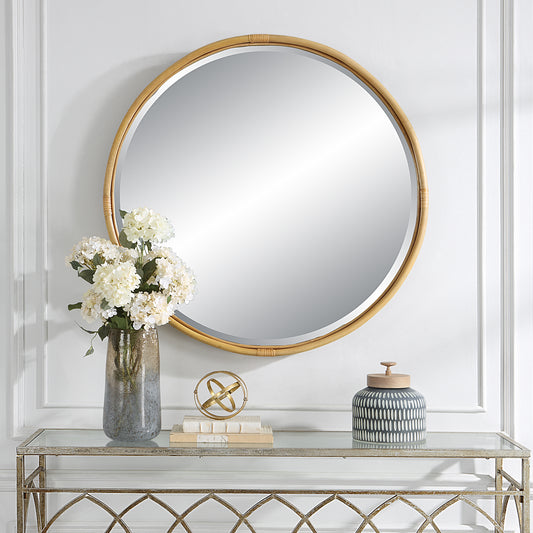 Uttermost Drift Away Rattan Round Mirror 09859