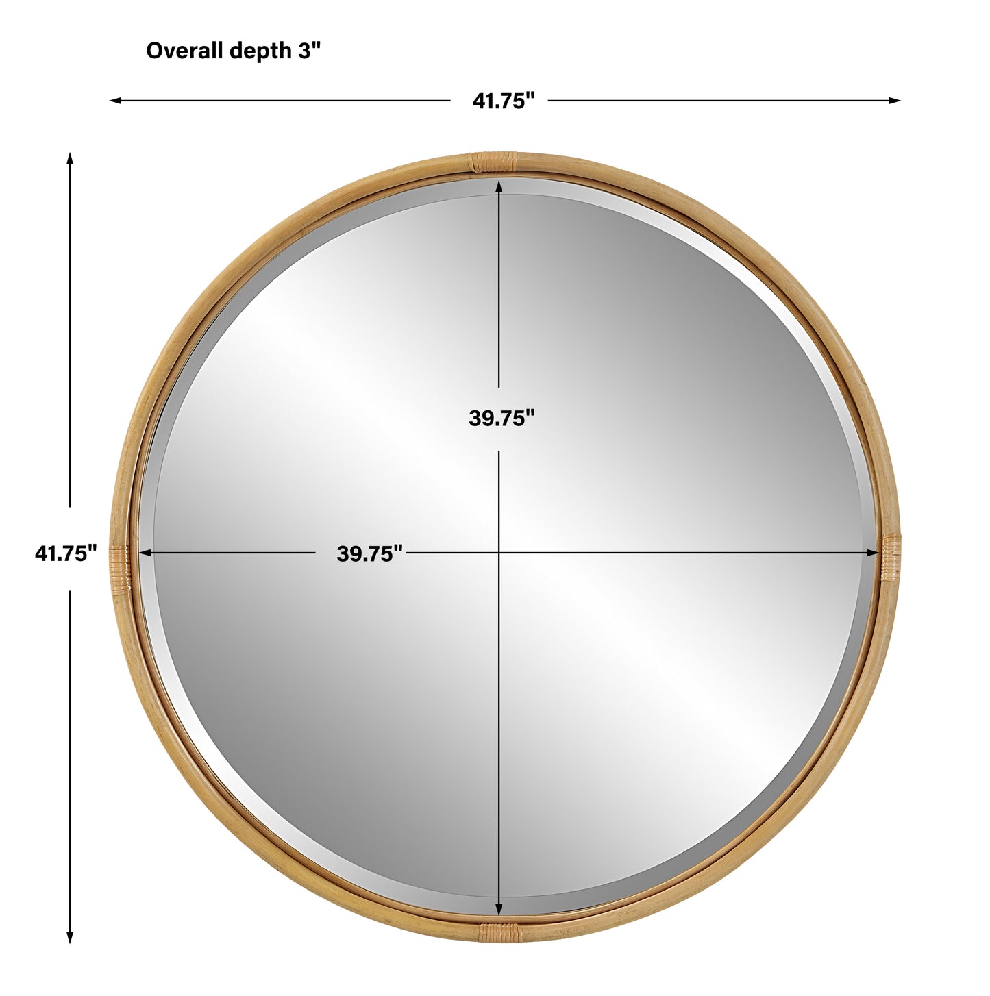 Uttermost Drift Away Rattan Round Mirror 09859