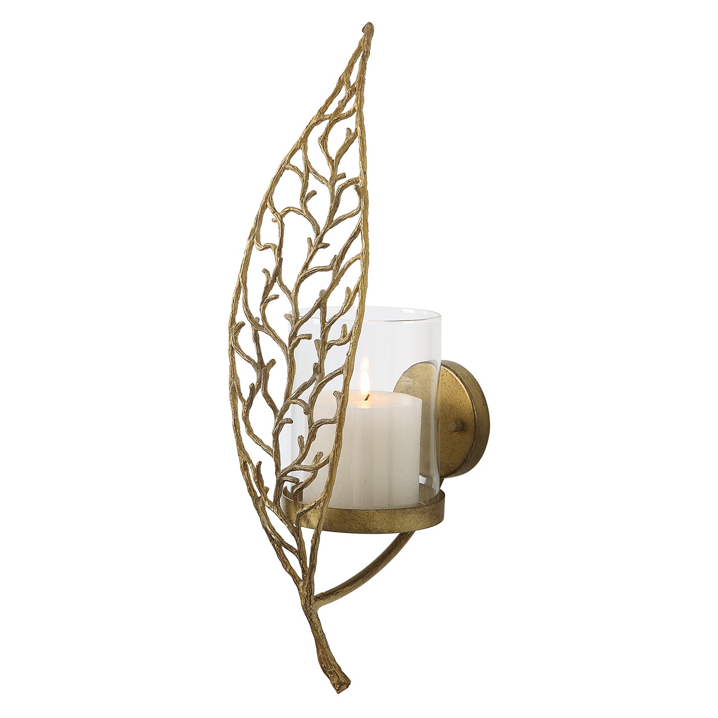 Uttermost Woodland Treasure Gold Candle Sconce 04334