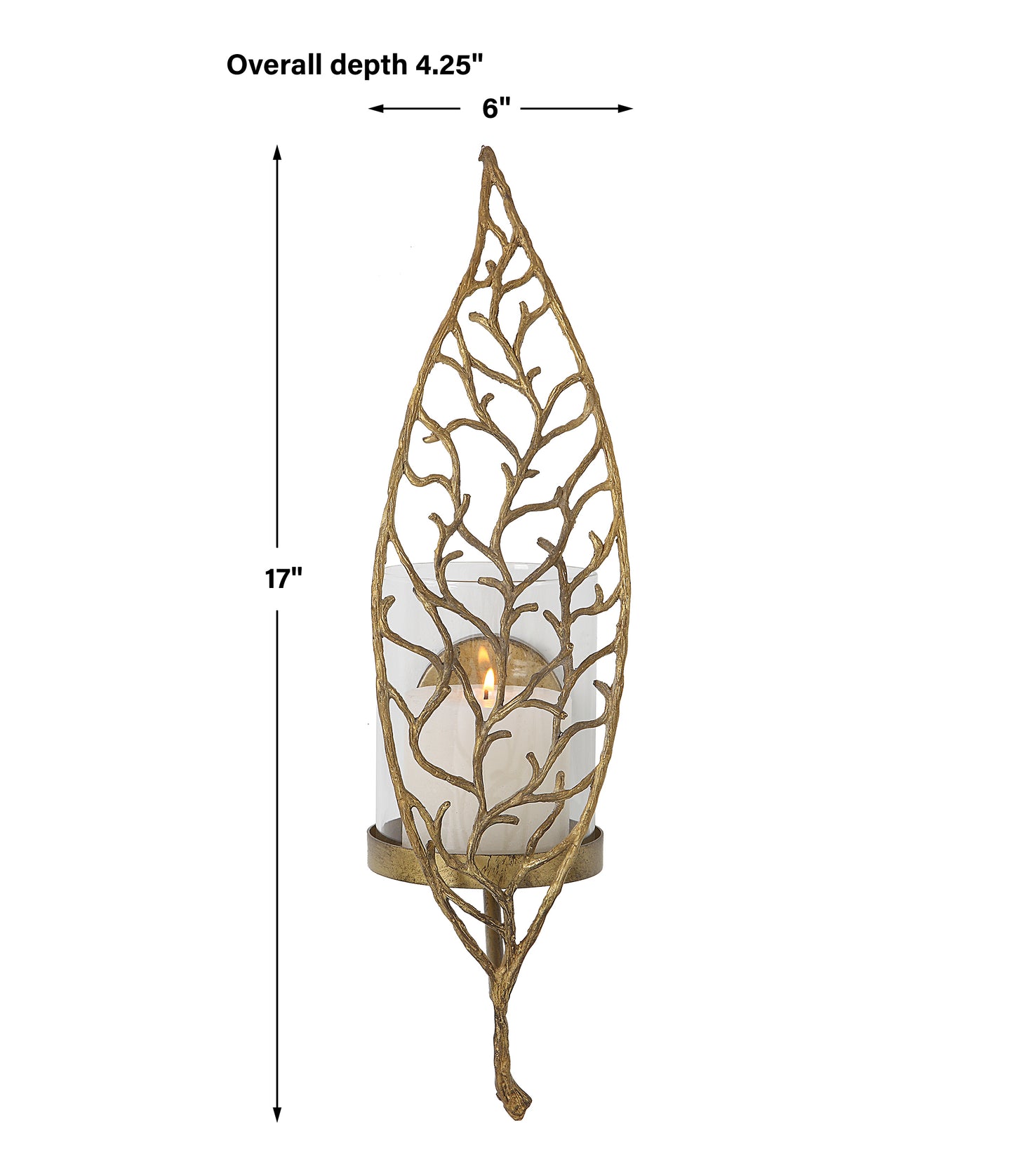 Uttermost Woodland Treasure Gold Candle Sconce 04334